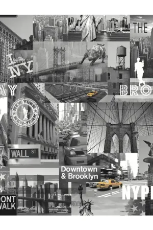 Koop Online Dutch Wallcovering Freestyle Papierbehang Retro New York 102514